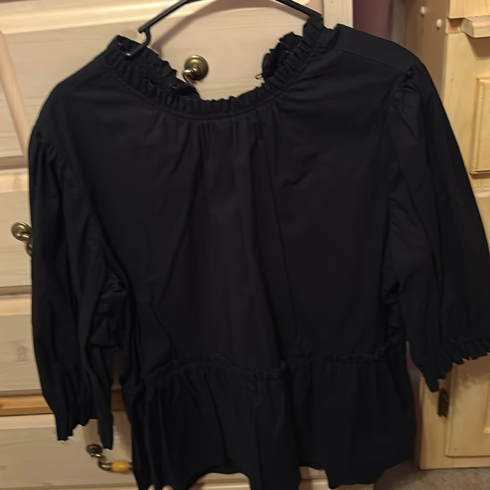 Scoop black 3/4 sleeve blouse size L